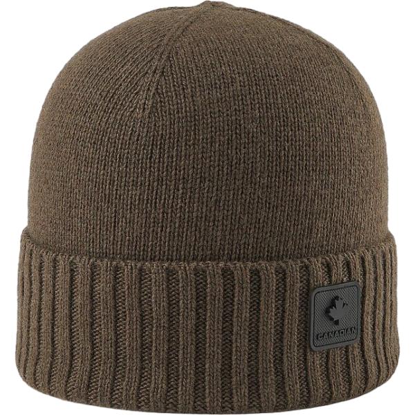 Beanie da donna in marrone scuro made in italy in lana Canadian