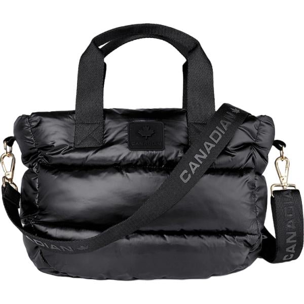 Borsa tote da donna in nero pece effetto lucido in nylon Canadian Canadian