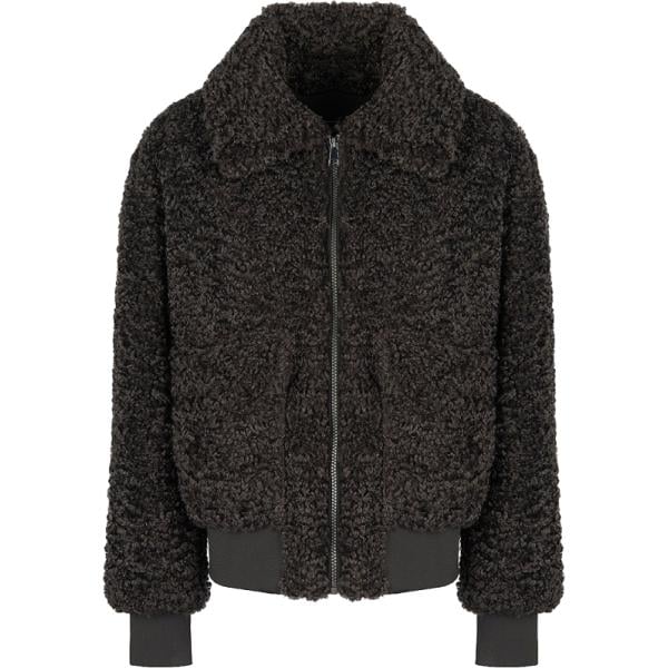 Bomber da donna in nero pece corto con zip Canadian