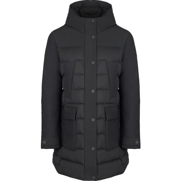 Parka da donna in nero pece collo con cappuccio con zip Canadian