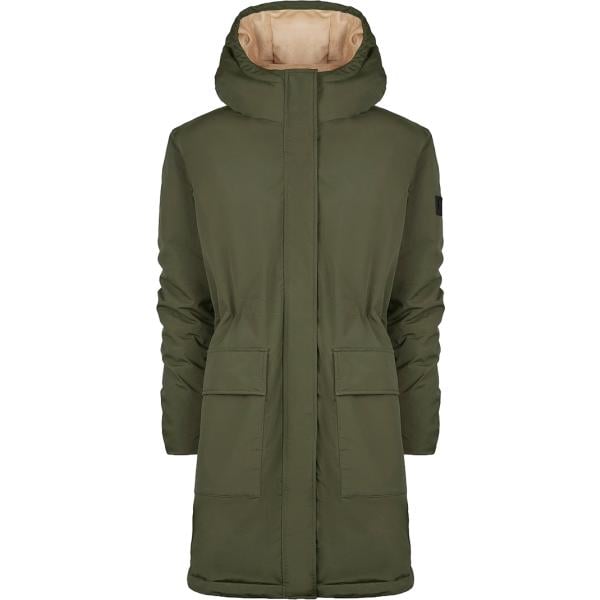 Giacca da donna in verde oliva collo con cappuccio con zip in nylon Canadian
