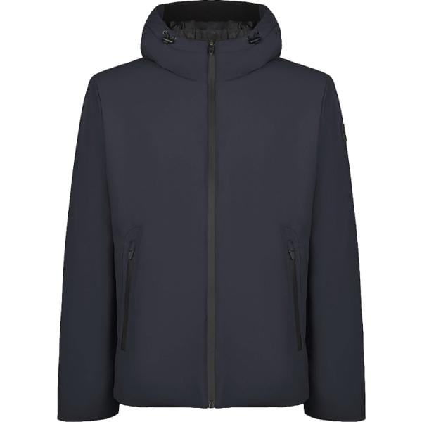 Giacca soprabito da uomo in grigio scuro collo con cappuccio con zip in nylon Canadian