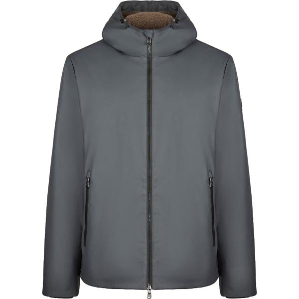 Bomber da uomo collo con cappuccio con zip in in ecopelliccia Canadian