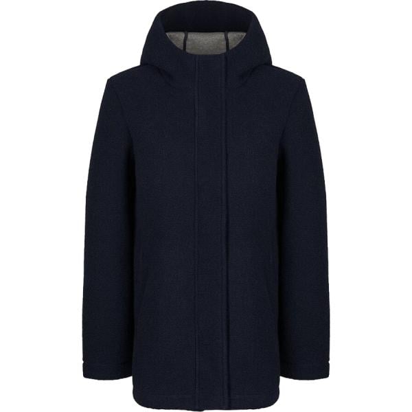 Giacca da donna in blu scuro collo con cappuccio con zip in lana Canadian