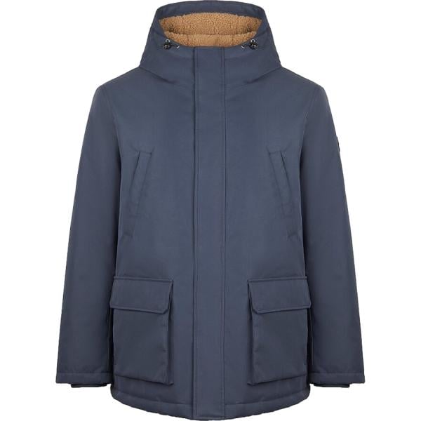 Bomber da uomo in blu scuro collo con cappuccio con zip in poliestere Canadian