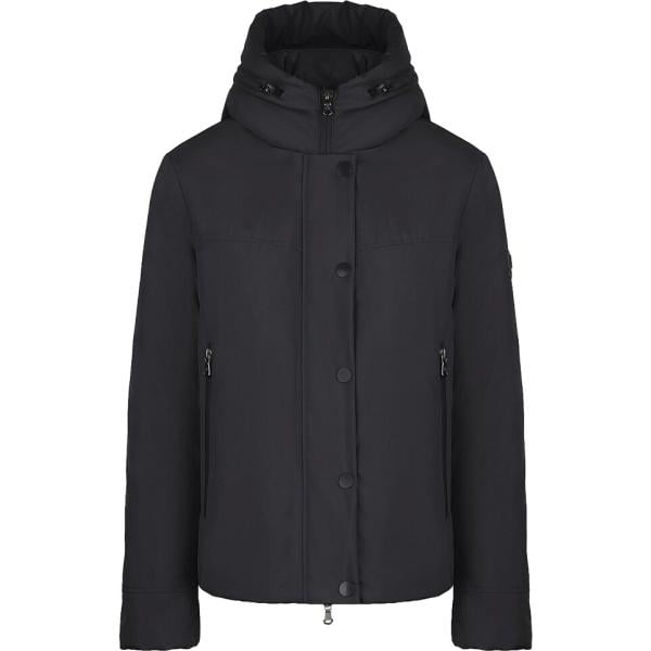Giacca da donna in nero pece collo con cappuccio corto con zip Canadian