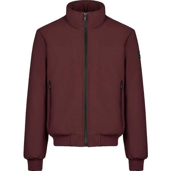 Bomber da uomo in marrone scuro collo alto con zip in nylon Canadian Canadian