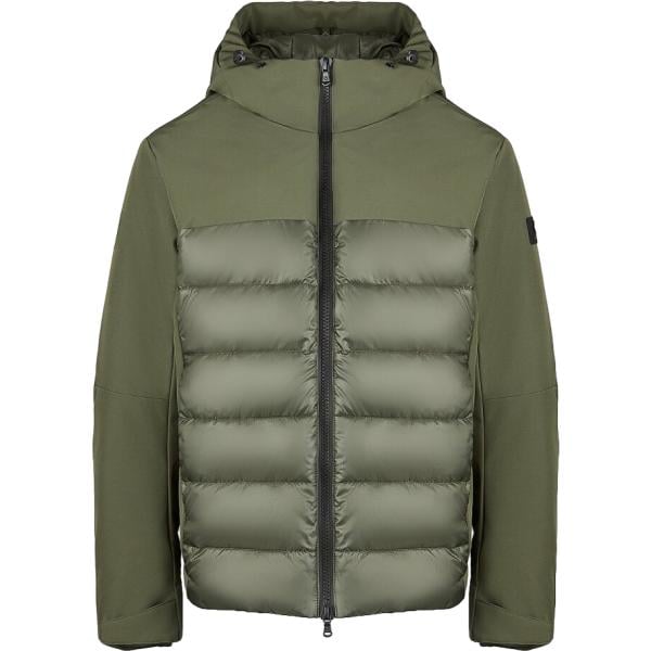 Piumino da uomo in verde oliva collo con cappuccio con zip in poliestere Canadian