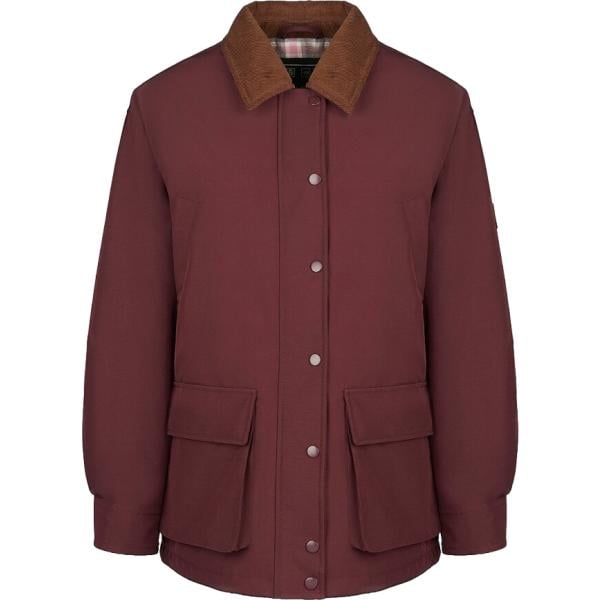 Cappotto da donna in bordeaux a quadri con zip in poliestere Canadian