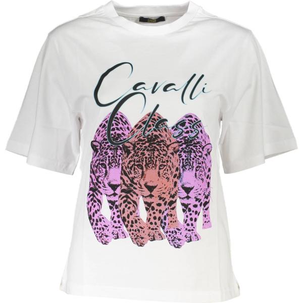 t-shirt Cavalli class bianco con stampe