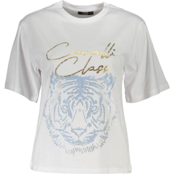 t-shirt Cavalli class bianco con stampe