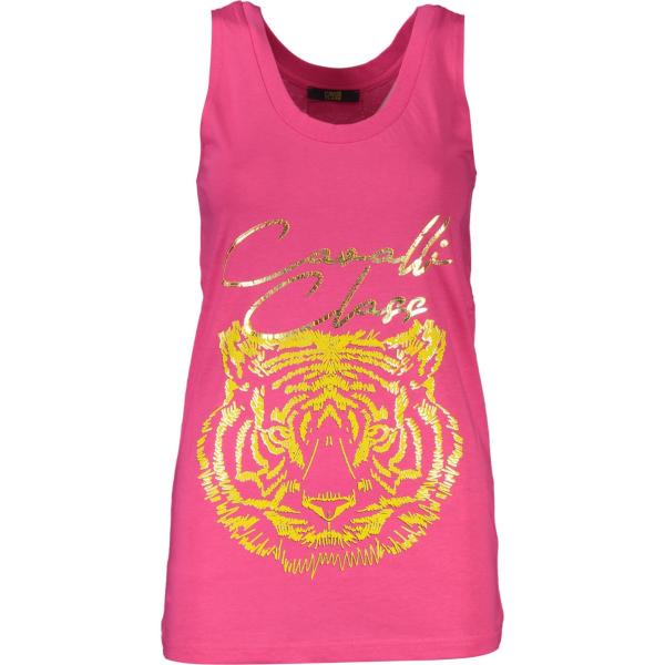 canottiere Cavalli class rosa con stampe