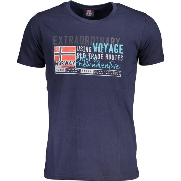 t-shirt Norway 1963 blu con stampe