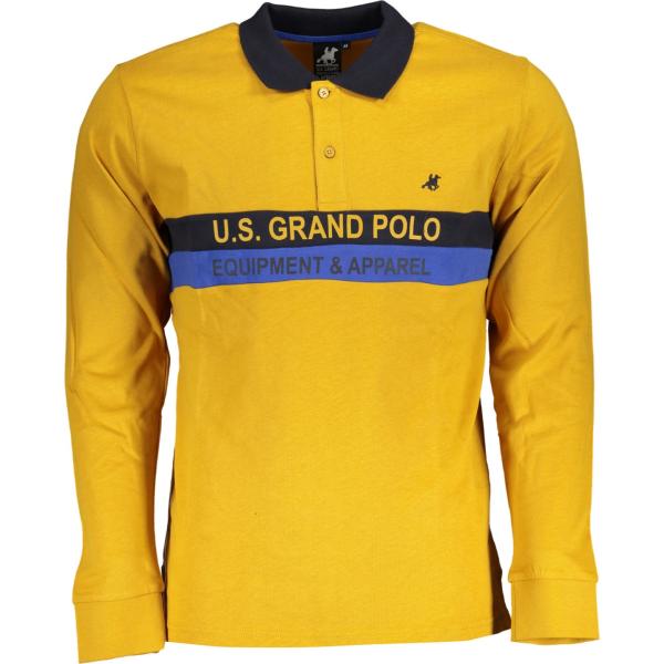 polo U.s. grand polo giallo con stampe