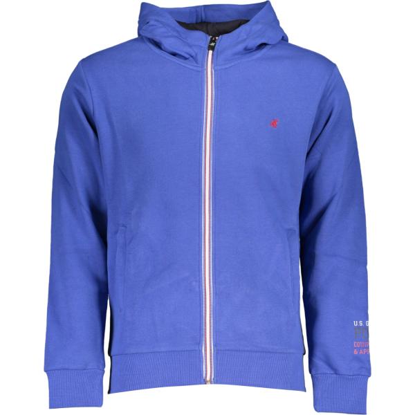 felpe con cappuccio U.s. grand polo blu con stampe