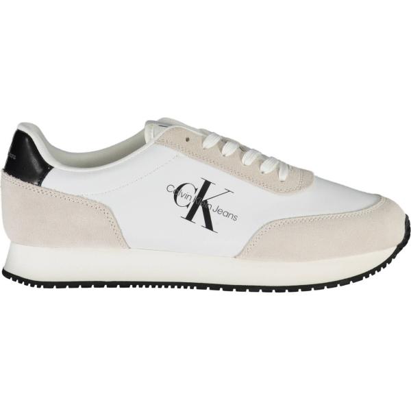 sneakers Calvin klein bianco con stampe