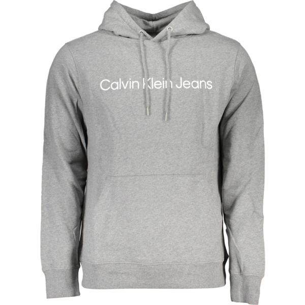 felpe con cappuccio Calvin klein grigio con stampe
