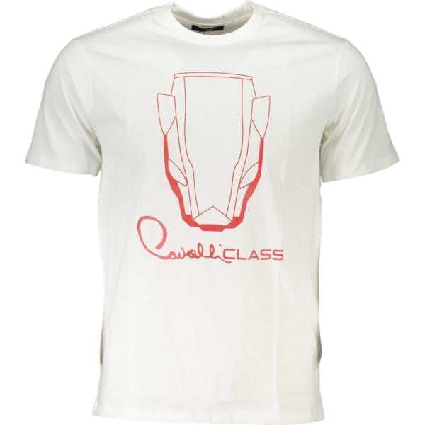 t-shirt Cavalli class bianco con stampe