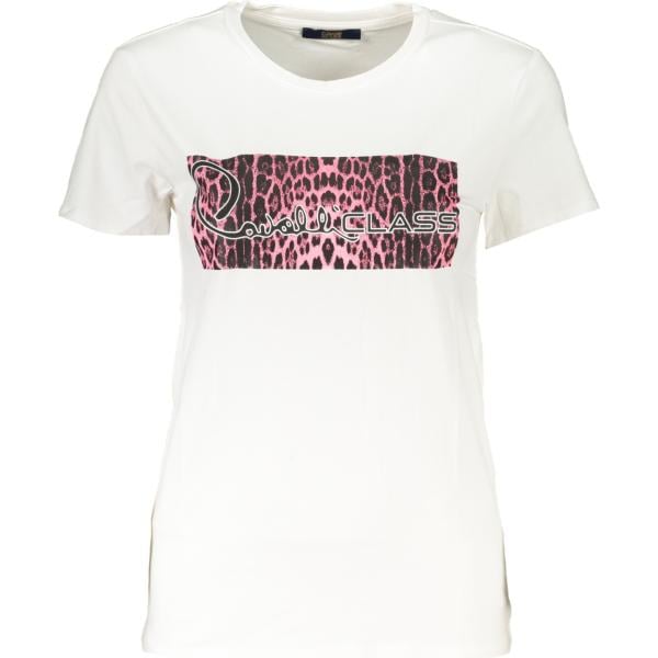 t-shirt Cavalli class bianco con stampe