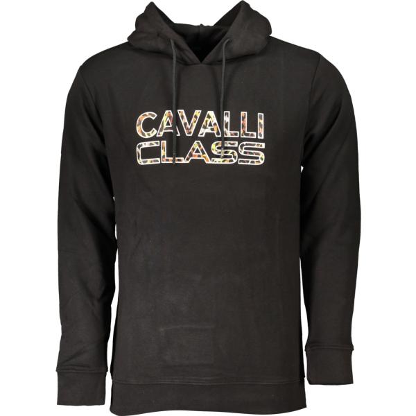 felpe con cappuccio Cavalli class nero con stampe
