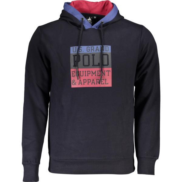 felpe con cappuccio U.s. grand polo blu con stampe