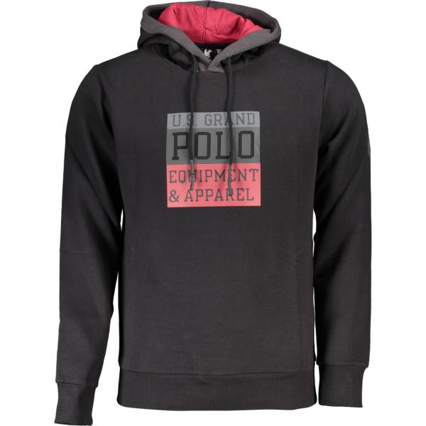 felpe con cappuccio U.s. grand polo grigio con stampe