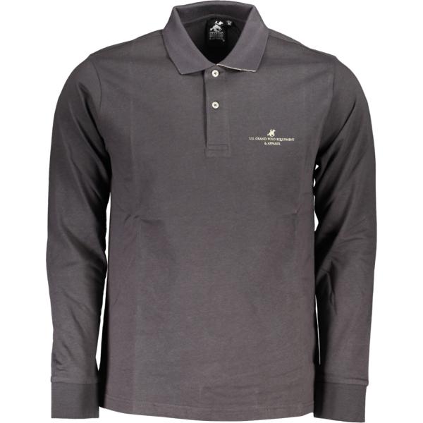 polo U.s. grand polo grigio con stampe