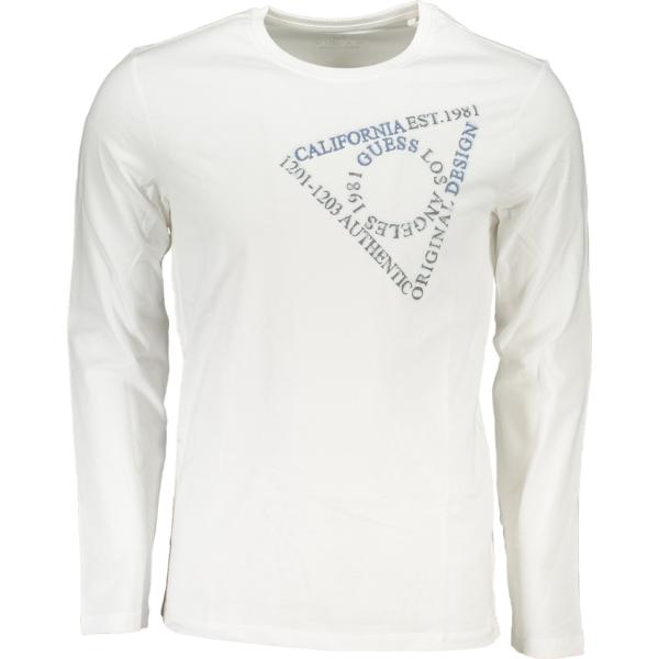 t-shirt Guess jeans bianco con stampe