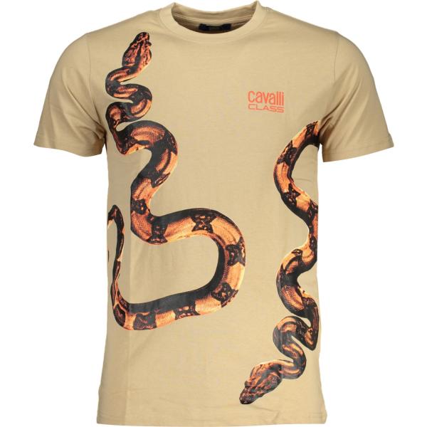 t-shirt Cavalli class marrone con stampe