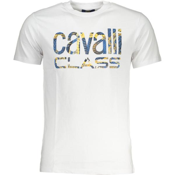 t-shirt Cavalli class bianco con stampe