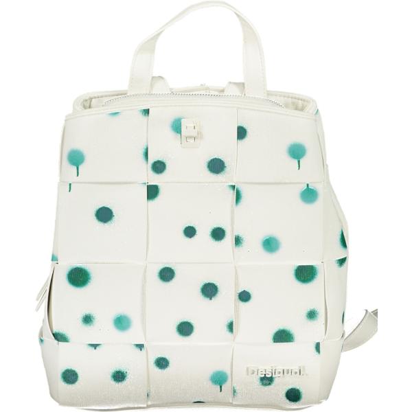 zaini Desigual bianco a pois