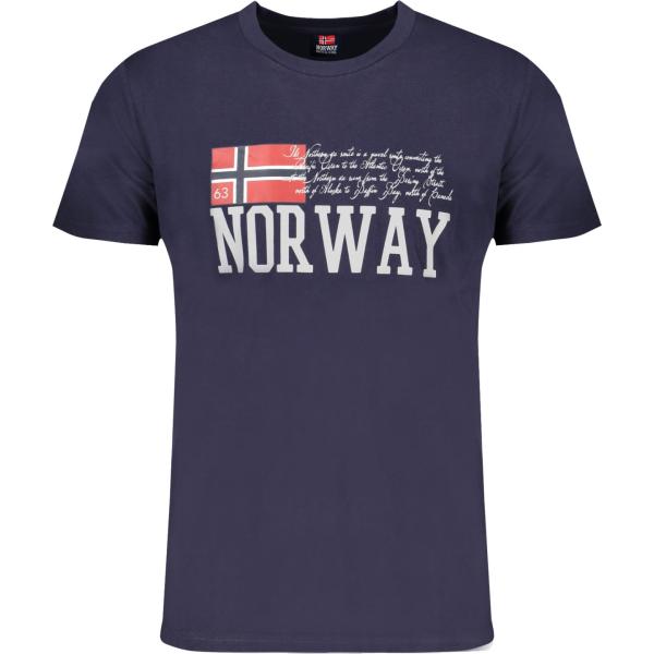 t-shirt Norway 1963 blu con stampe