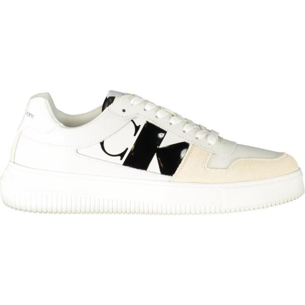 sneakers Calvin klein bianco con stampe