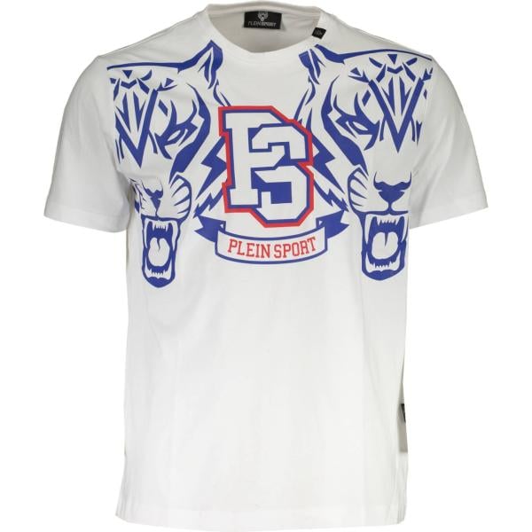 t-shirt Plein sport bianco con stampe