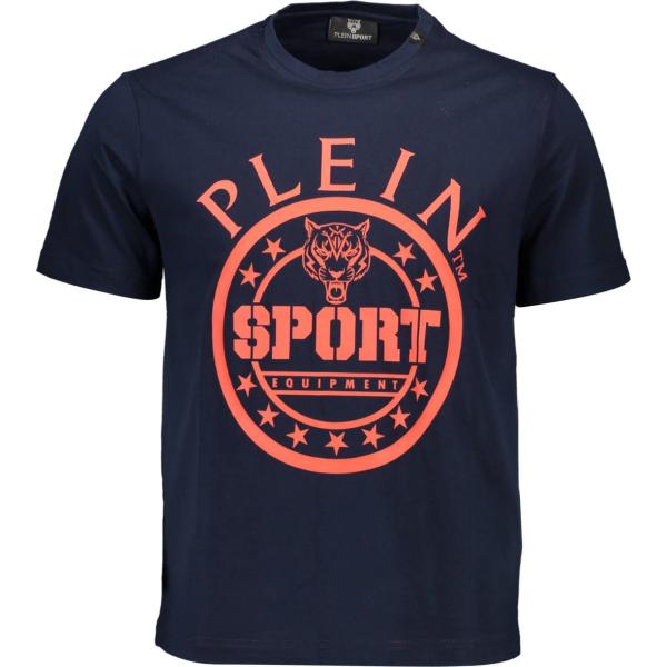 t-shirt Plein sport blu con stampe
