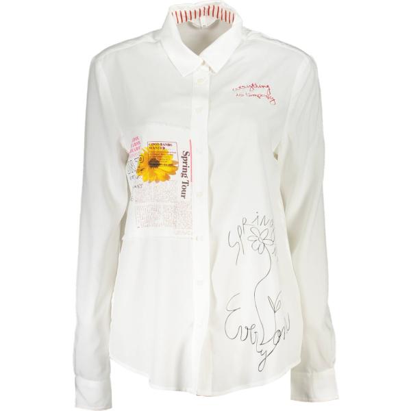 camicie Desigual bianco con stampe