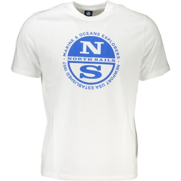 t-shirt North sails bianco con stampe