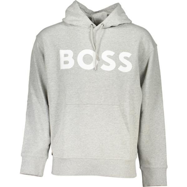 felpe con cappuccio Hugo boss grigio con stampe