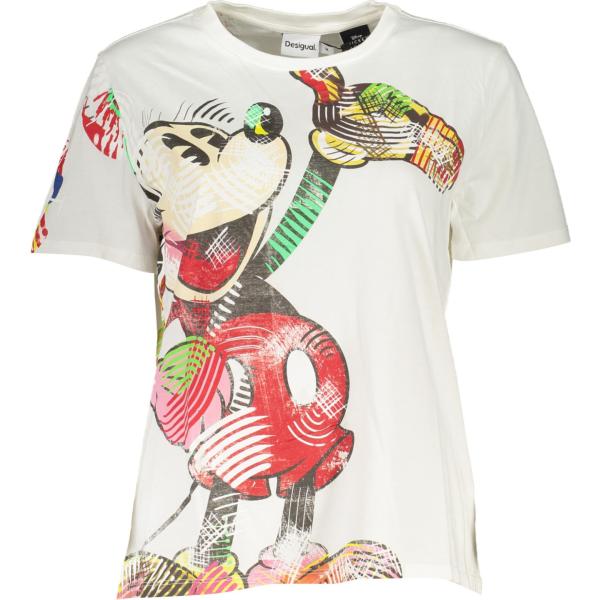 t-shirt Desigual bianco con stampe