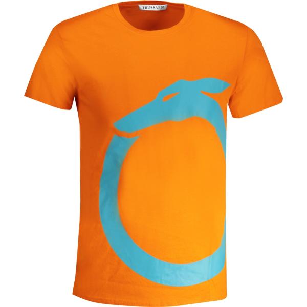 t-shirt Trussardi arancione con stampe