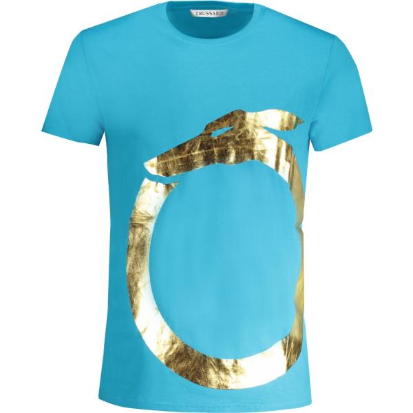 t-shirt Trussardi blu con stampe