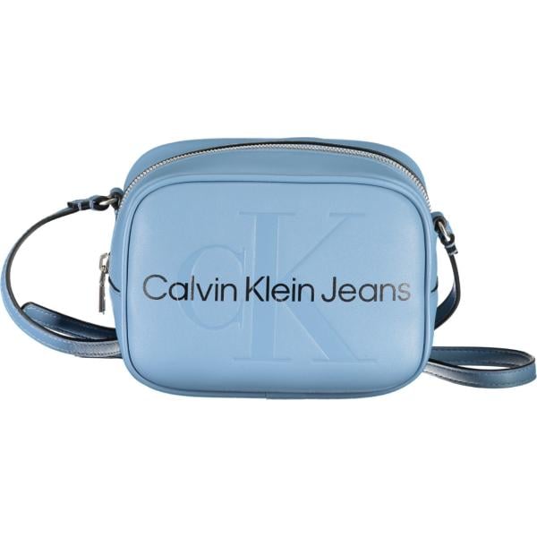 borse a tracolla Calvin klein blu con stampe