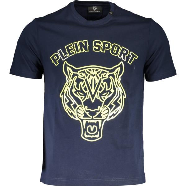 t-shirt Plein sport blu con stampe