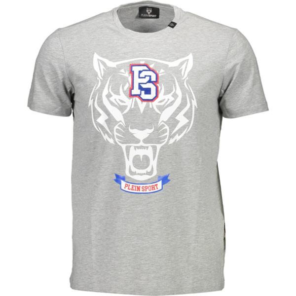 t-shirt Plein sport grigio con stampe
