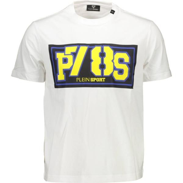 t-shirt Plein sport bianco con stampe