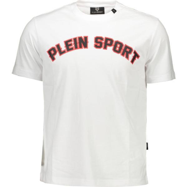 t-shirt Plein sport bianco con stampe