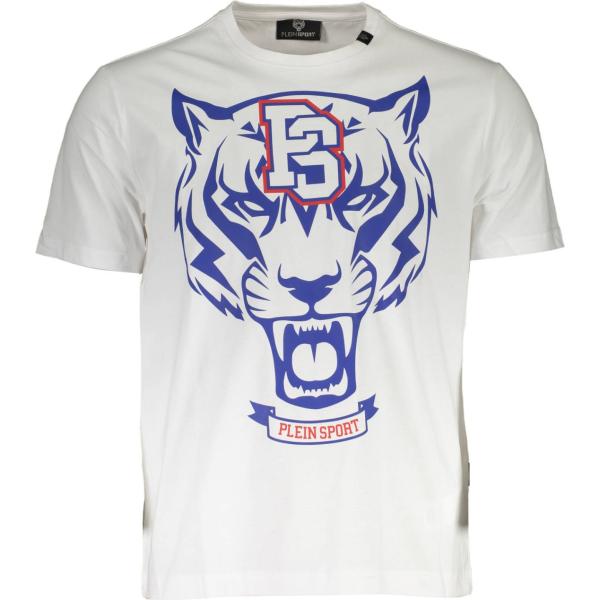 t-shirt Plein sport bianco con stampe