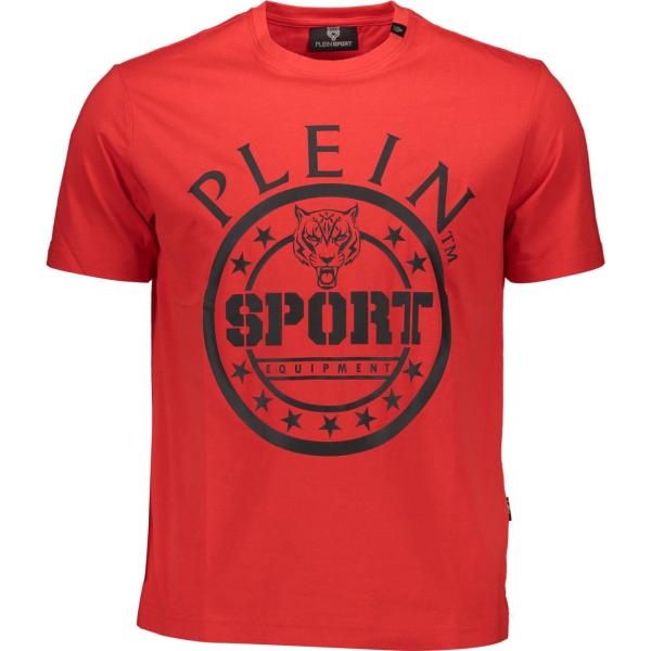 t-shirt Plein sport rosso con stampe