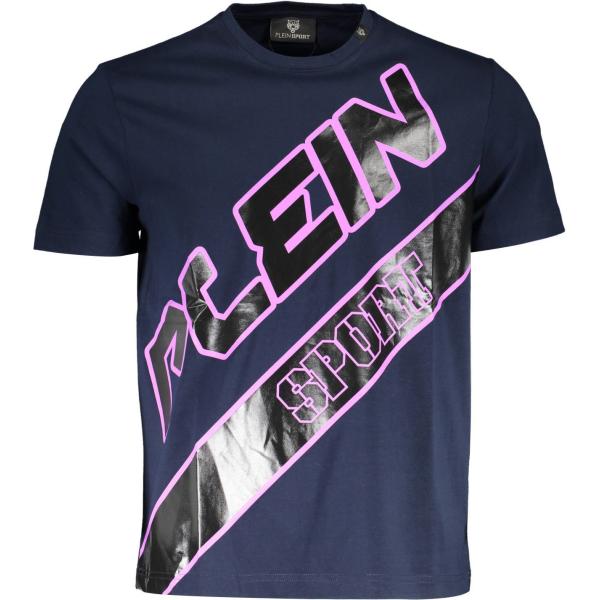 t-shirt Plein sport blu con stampe