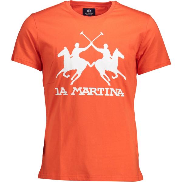 t-shirt La martina arancione con stampe